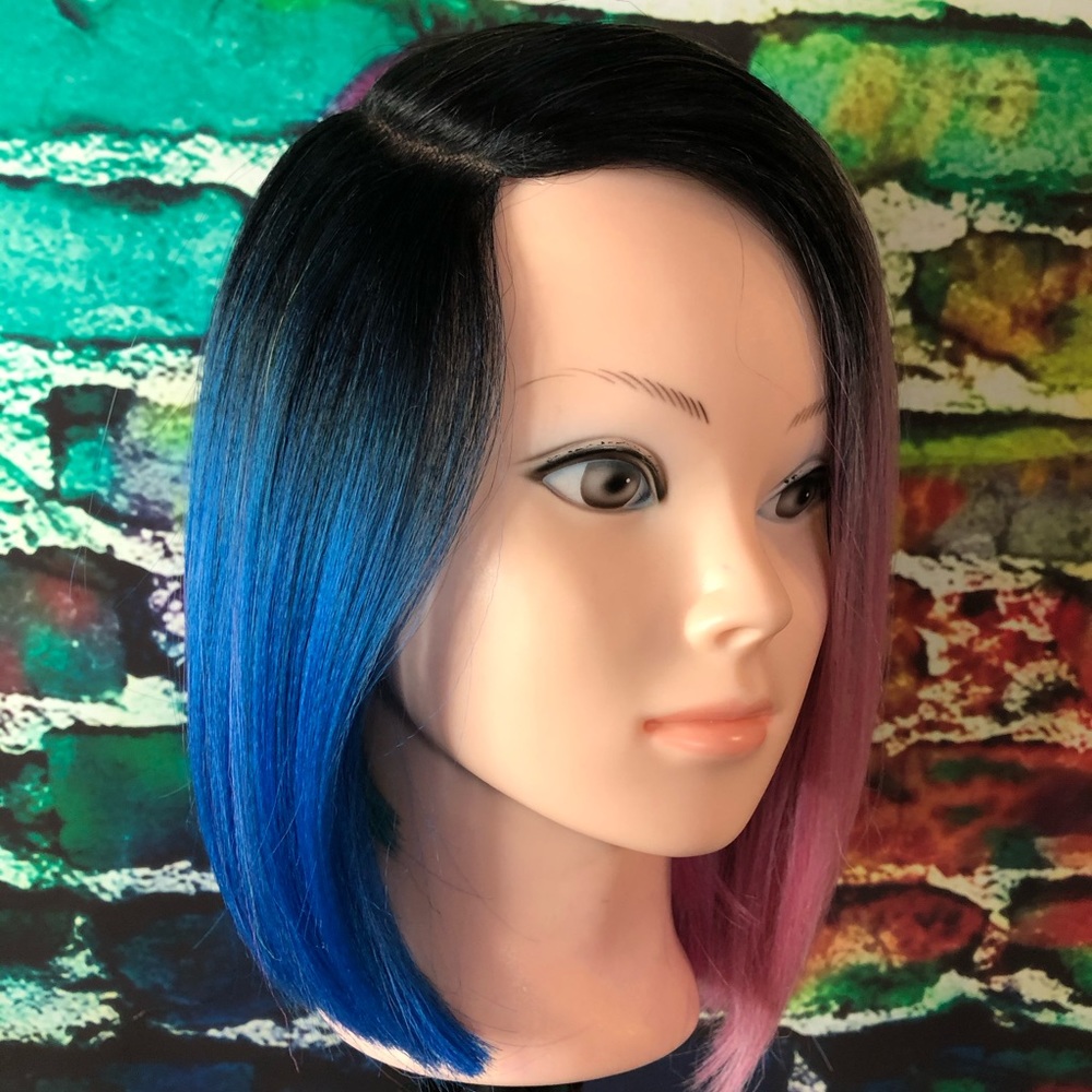 Rainbow side part bob